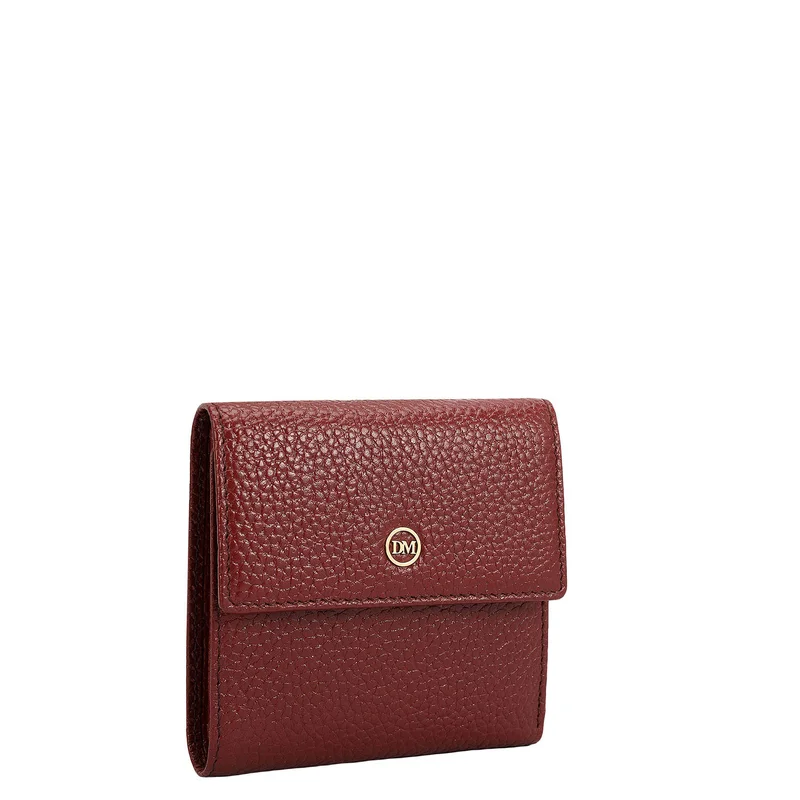 دا ميلانو Wax Leather Ladies Wallet - Cherry